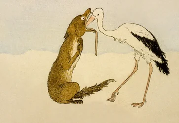 La Fontaines fabel ”Vargen och storken”, 1888